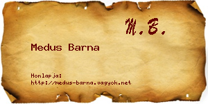 Medus Barna névjegykártya